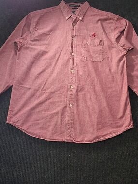 Devon and Jones Men's Button-Down Shirt sz xl Crimson with Alabama A Embroidery